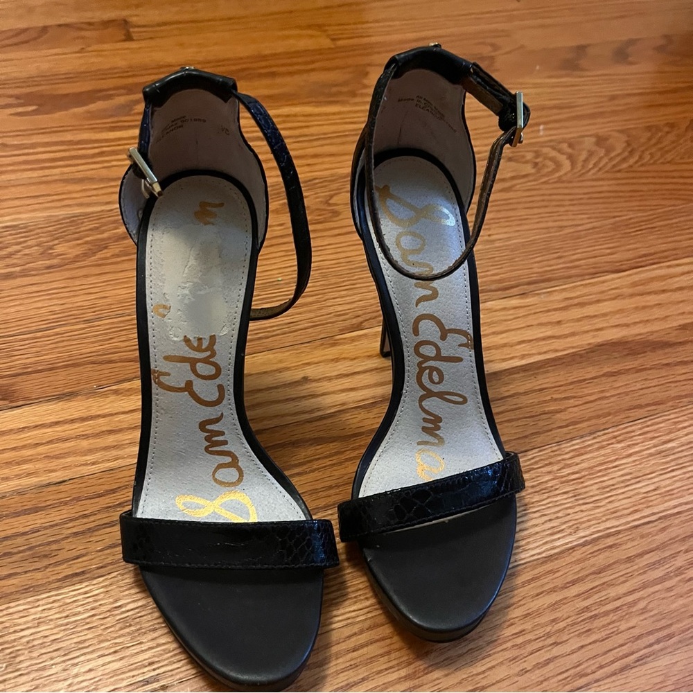 Sam Edelman Elanor Black Ankle Strap Heel